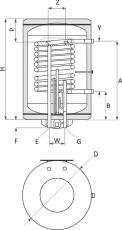 Warmwasserspeicher mb 120L,2kW, s1 mit einem wärmetauscher