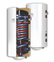 Sunsystem with two serpentines 100l., 2kW, enameled, small diameter
