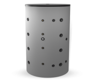 Buffer vessel eldom 1500 l., With one black and one stainless steel coil, unenamelled