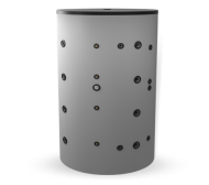 Buffer vessel eldom 1500l., With two black and one stainless steel coil, unenameled
