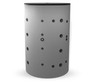 Buffer tank Eldom 2000l., With one black and one stainless steel coil, unenameled