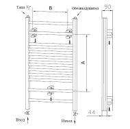 Aluminium towel rail radiator ALL THERM NBM 1670x400 - 1157W