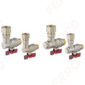 Комплект ъглови кранове за двуконтурен котел Ferro