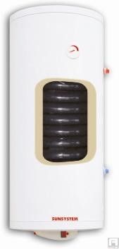 Water heater with serpentine 80l., 3kW, enameled, small diameter,right