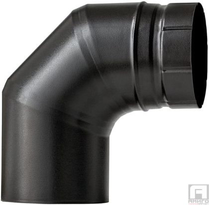 Chimney elbow 90° , F120, enameled, black mat