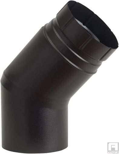 Chimney elbow 45° , F150, enameled, black mat