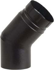 Chimney elbow 45° , F150, enameled, black mat