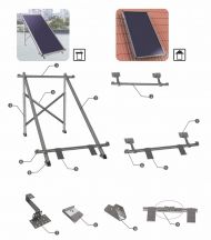 Стойка за 1 слънчев панел-колектор Sunsystem, за наклонен покрив, алуминиева
