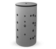 Buffer tank Eldom 750l., With two black and one stainless steel coil, unenamelled