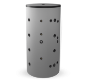 Buffer tank Eldom 1000l., With two black and one stainless steel coil, unenamelled
